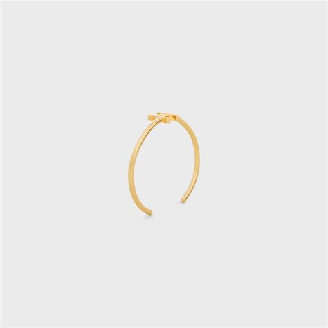 celine cuff bracelet|Triomphe Asymmetric Cuff in Brass with Gold Finish .